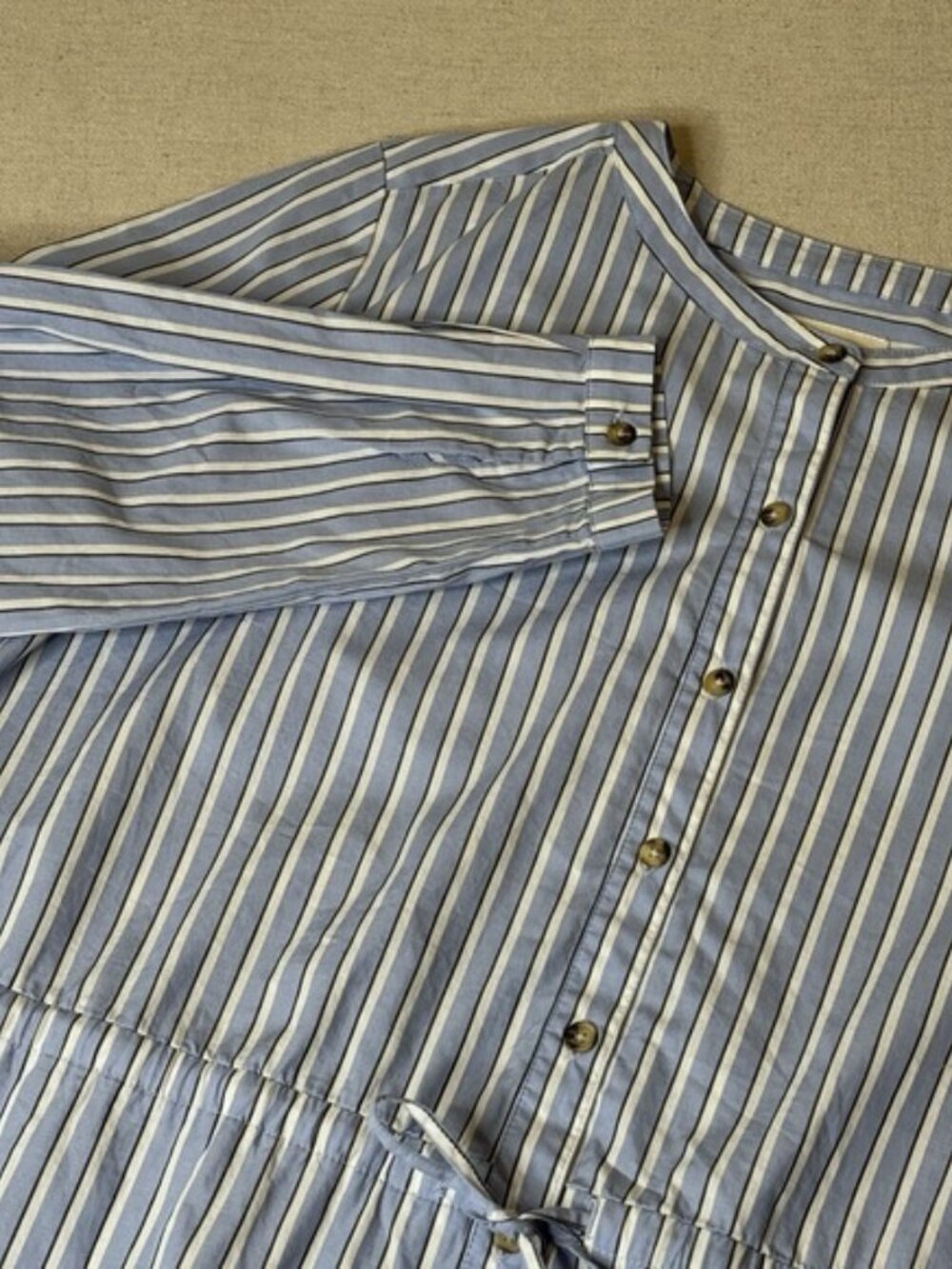 C‎ and C California Women's Blue Long Sleeve Defined Waist Shirt Dress Size XL